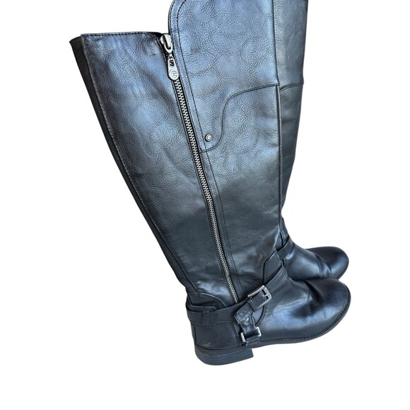 G by Guess Black Knee High Riding Boots Women’s 8M Zip Buckle Equestrian Style - Picture 9 of 14
